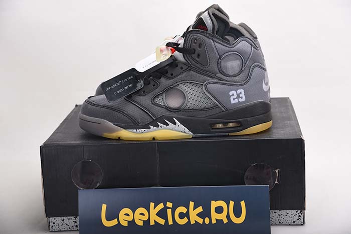 OFF WHITE AIR JORDAN 5 SP BLACK MUSLIN FIRE RED CT8480-001