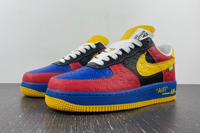 l**isV*t*n x nike air force blue red yellow