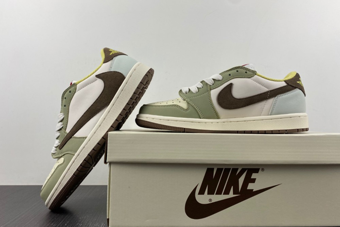 Travis Scott x Air Jordan 1 Low white green brown