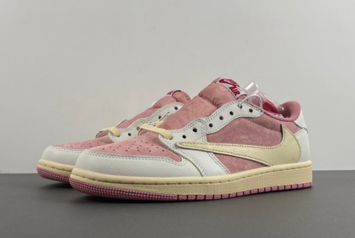 Travis Scott x Air Jordan 1 Low OG pink white